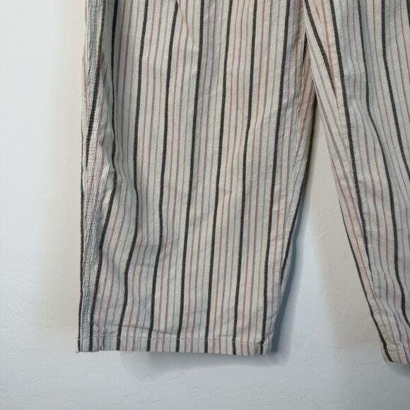 Urban Outfitters Size 4 Striped Corduroy Pleated Front High Rise Cropped Trouser - Picture 2 of 16
